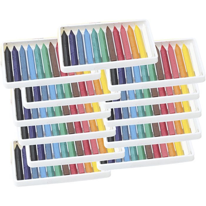 Oil Crayons, assorted colours, 12x12 pc/ 1 pack