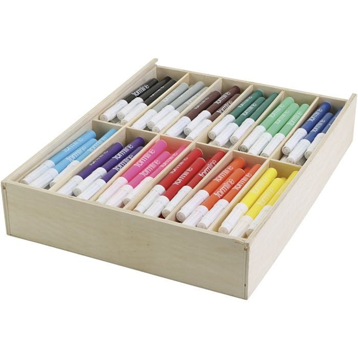 Colortime Markers, line 5 mm, assorted colours, 144 pc/ 1 pack