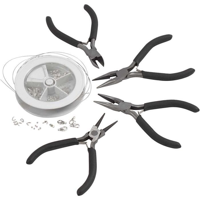 Jewellery Making Kit, silver-plated, 1 set