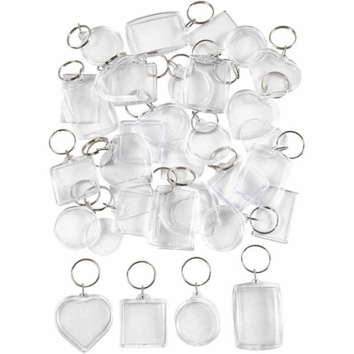 Key Rings, size 40-50 mm, 100pc/ 1 pack