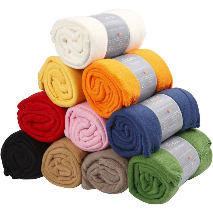 Fleece, L: 125 cm, W: 150 cm, assorted colours, 10 pc/ 1 pack