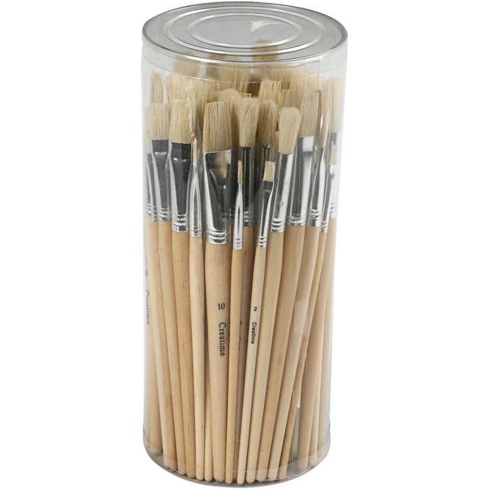 Nature Line Brushes, no. 1+2+3+4+5+6+7+8+9+10, L: 19,5-23 cm, W: 4-17 mm, flat,round, 80 pc/ 1 pack