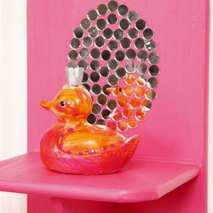 A Decorated Wooden Shelf