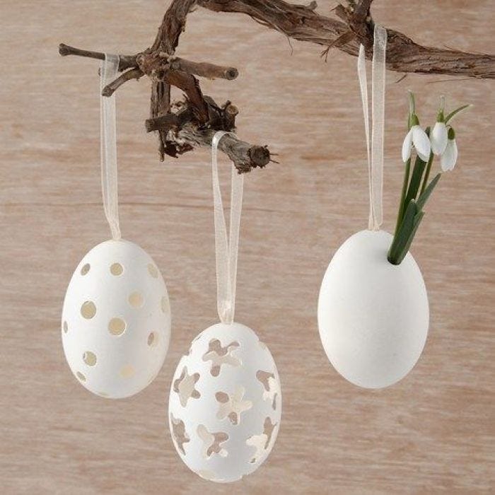 Goose Eggs with a Drilled Pattern of Holes