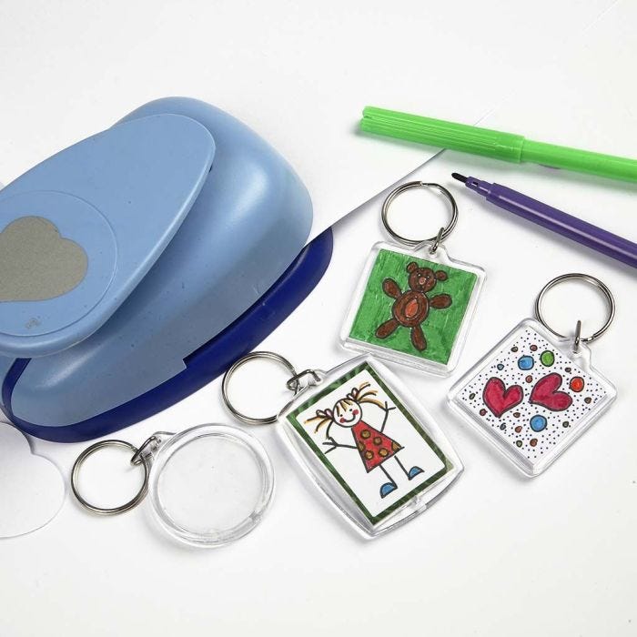 Plastic Key Rings with Drawings