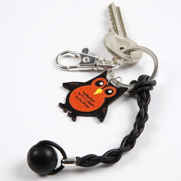 A Keyring with a Leather Cord
