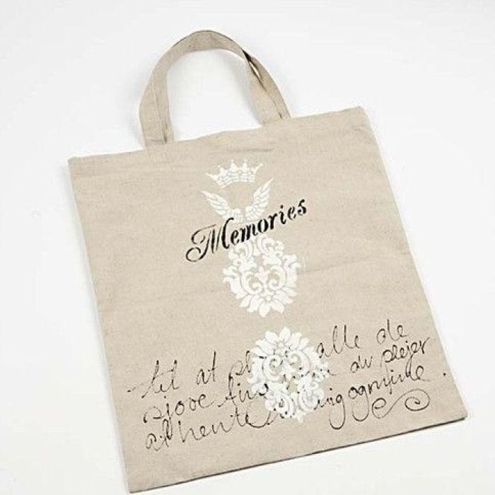 Flax shopping bag with print