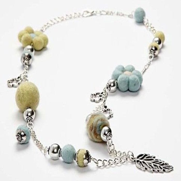 A Necklace with Wool and Silver