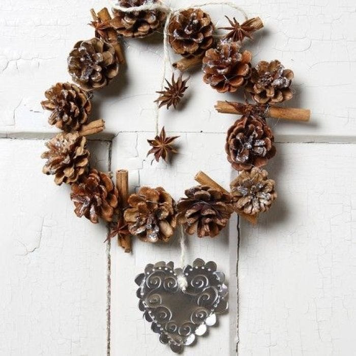 A Christmas Wreath from Pine Cones