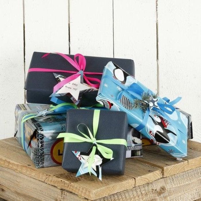 Gift Wrapping in Blues
