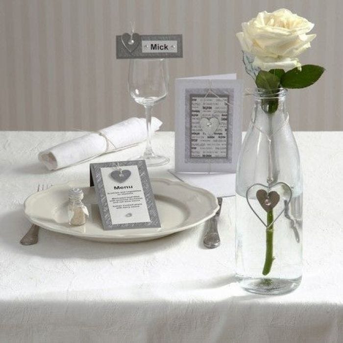 A Party Invitation and Cards with Galvanised Hearts