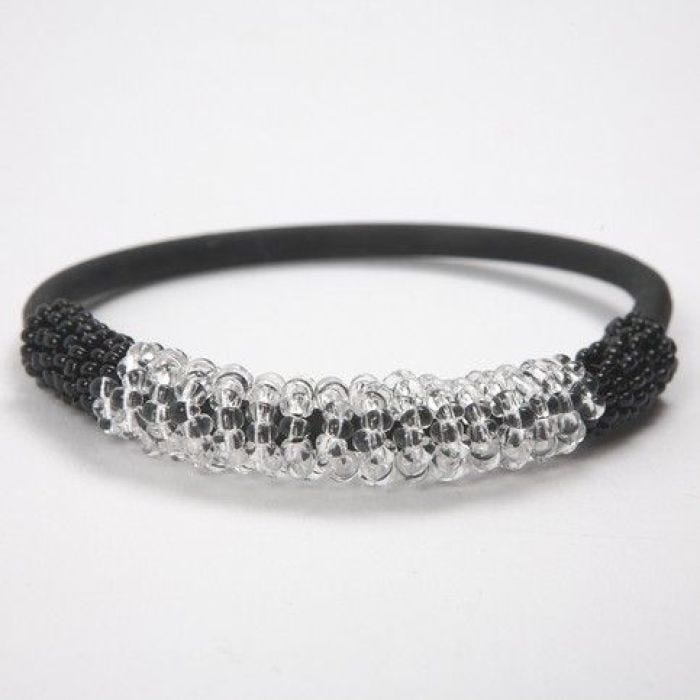 A Silicone Bracelet with Rocaille Seed Beads