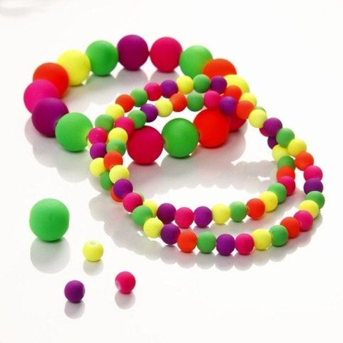 An Elastic Bracelet with Neon Beads