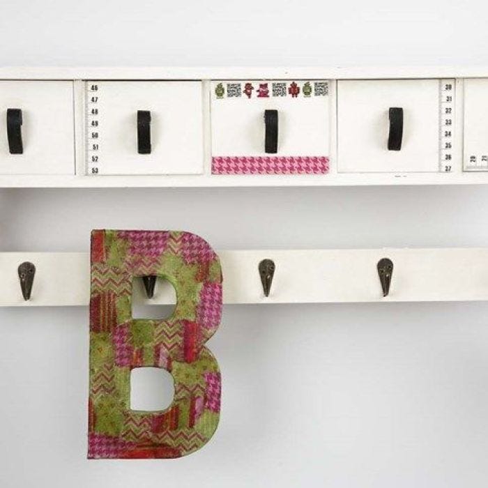 A Papier-Mâché Letter with Decoupage