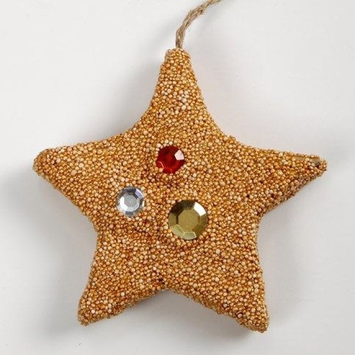 A Papier-Mâché Christmas Hanging Decoration with Foam Clay