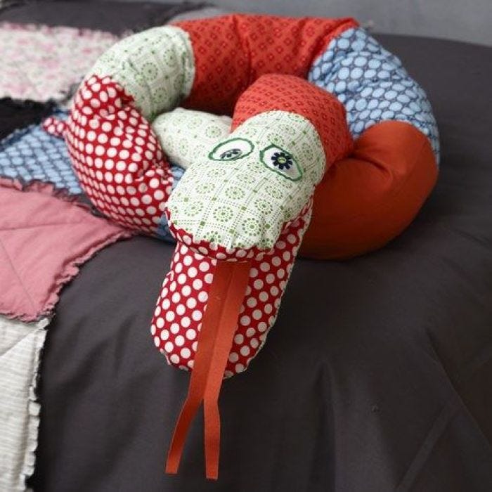 A Snake made from organic Vivi Gade Cotton Fabric