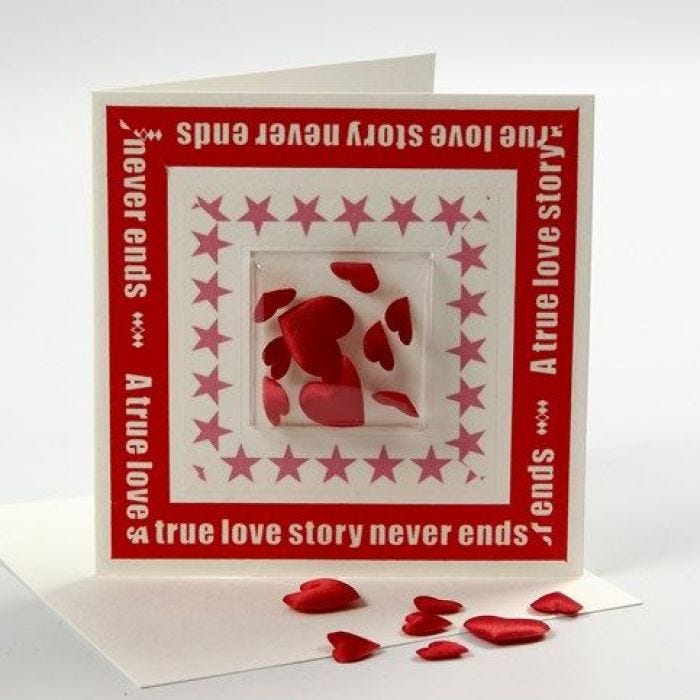 A Valentine's Day Shaker Card with Satin Hearts and Masking Tape