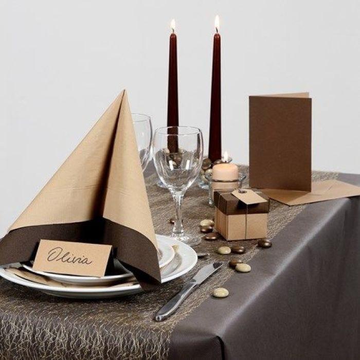 Party Inspiration with brown Table Decorations etc.