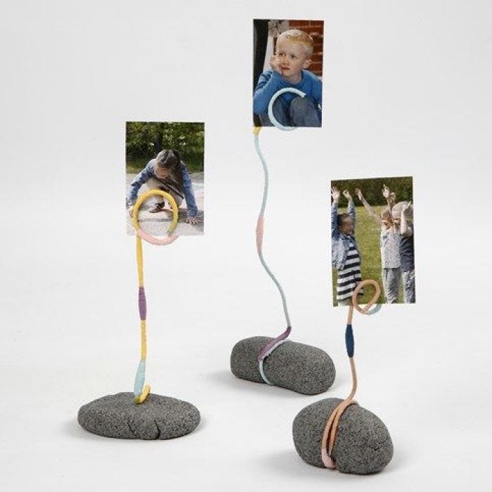 A Photo Holder made from Stone Clay, Aluminium Wire & Floral Tape