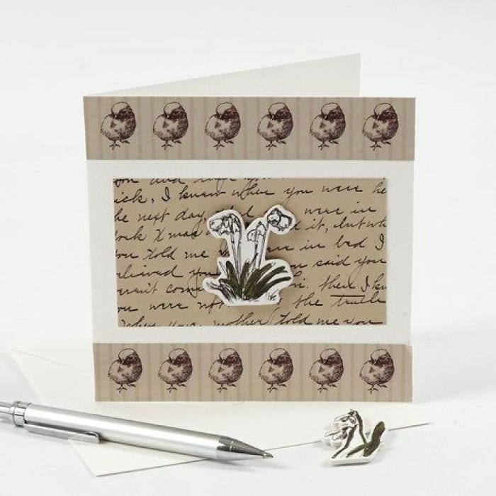 A Spring Greeting Card with Design Paper & Wood Veneer Stickers