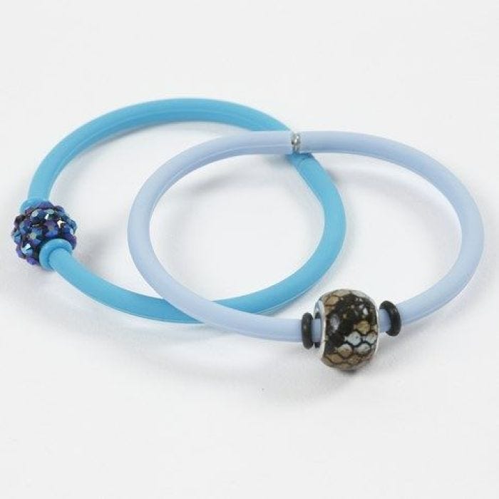 A Silicone Bracelet with Stop Rings around a Bead