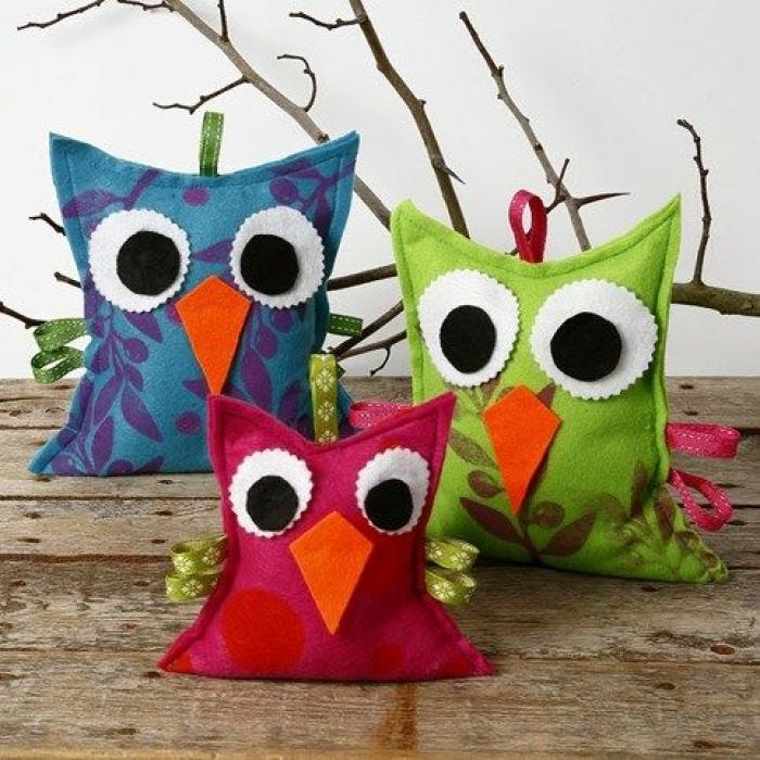 Felt Owls with a Print