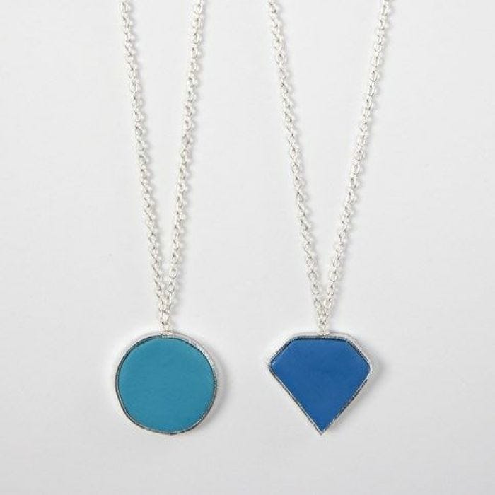 A Fimo Modelling Clay Pendant in an Aluminium Wire Frame