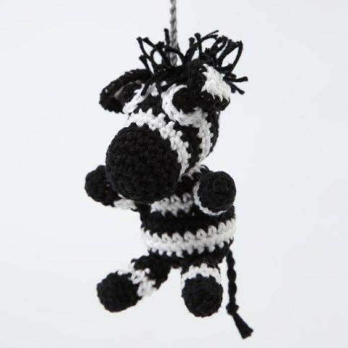 A crocheted Zebra from Cotton Yarn