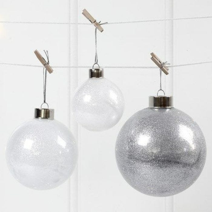 Glass Baubles with Glitter