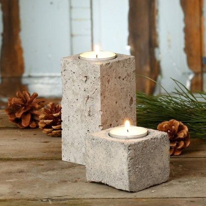 Tea Light Candle Holders cast from Concrete