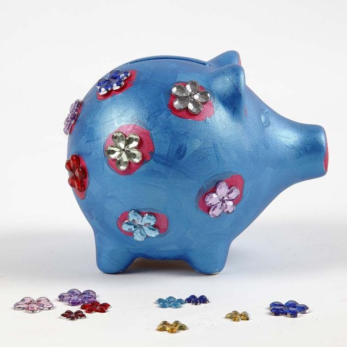 A painted and decorated Terracotta Piggy Bank