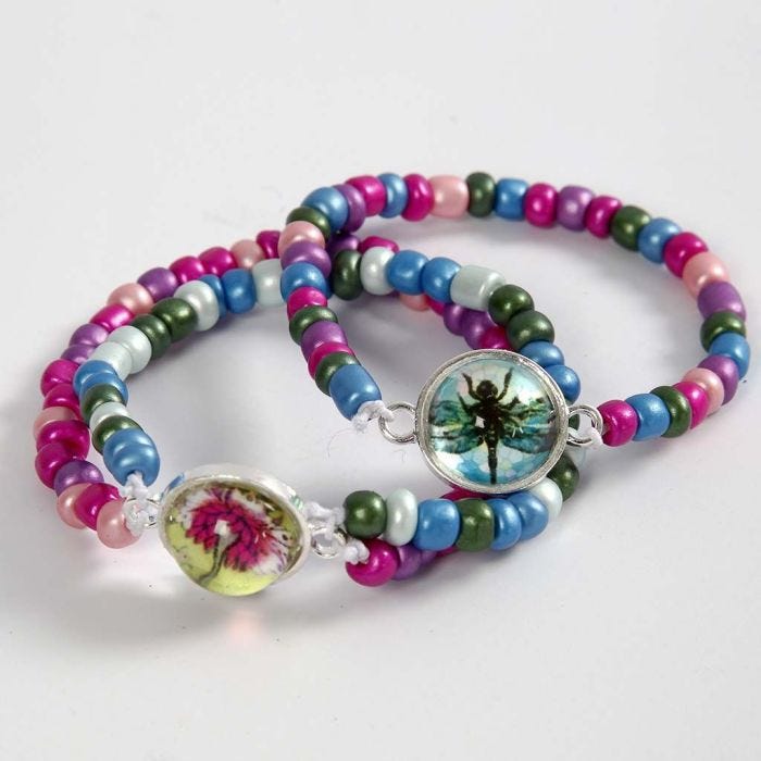 Bracelets made from Rocaille Seed Beads with a Cabochon in the Middle