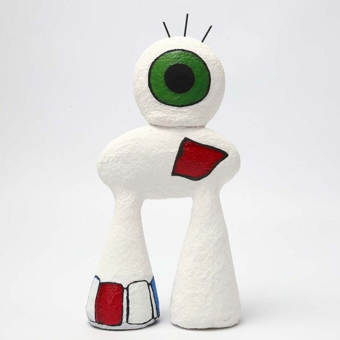 An abstract Figure made from Polystyrene with Papier-mâché Pulp