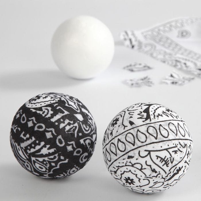 A Ball covered with Bandana with a Paisley Pattern