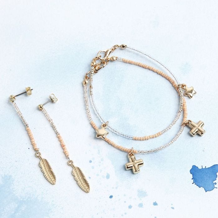 Bracelets and Stud Earrings with Pendants