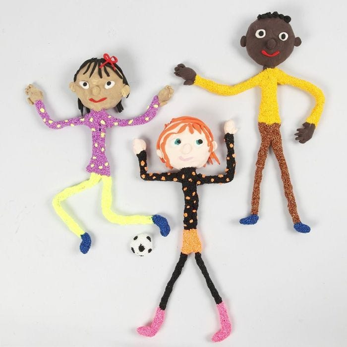 Magnetic Figures from Pipe Cleaners with Silk Clay and Foam Clay