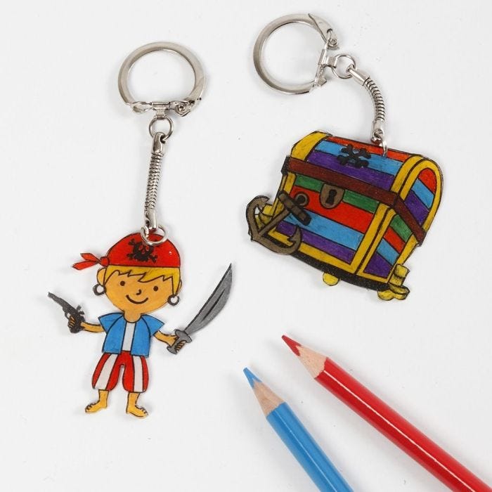 A Pirate Keyring Fob from Shrink Plastic