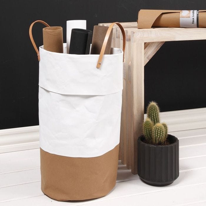 A Washing Basket made from Imitation Leather Paper