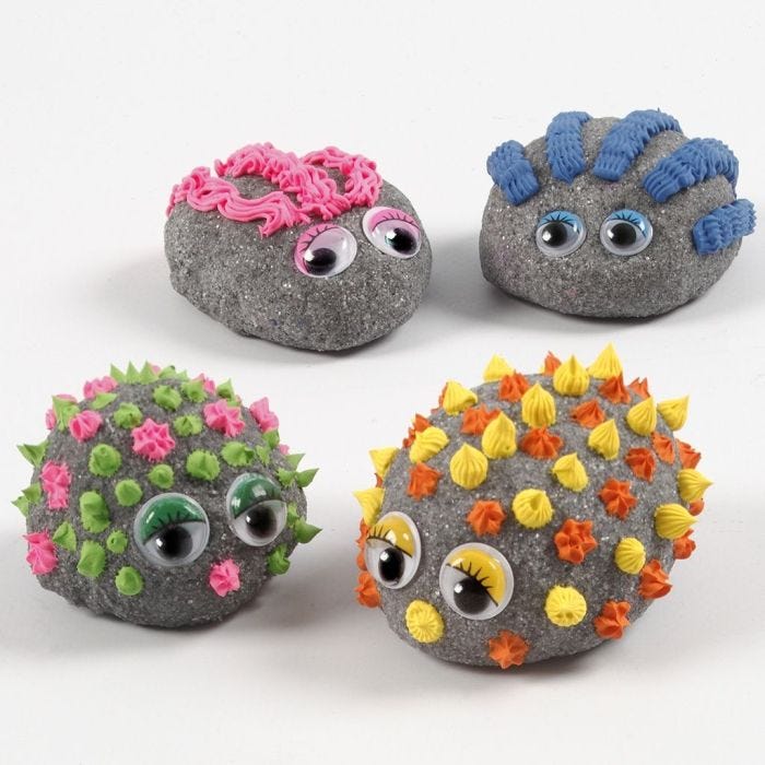 Stone Clay Animals decorated with Silk Clay Creamy