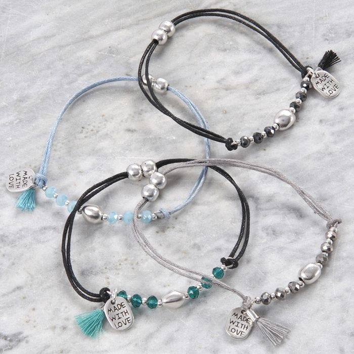 Bracelets with Faceted and Metal Beads