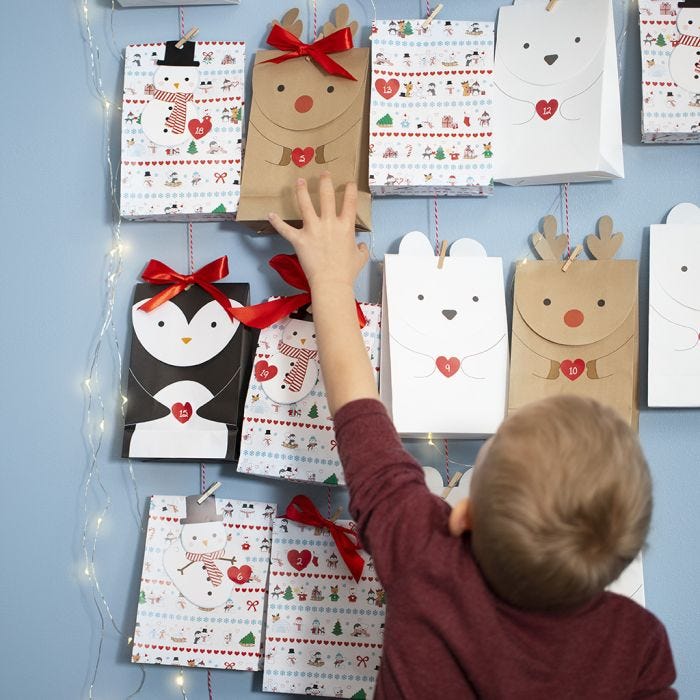 An Advent Calendar from Arctic Animal Paper Bags 