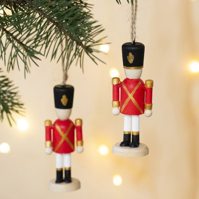 A wooden Nutcracker for hanging or as a Napkin Ring