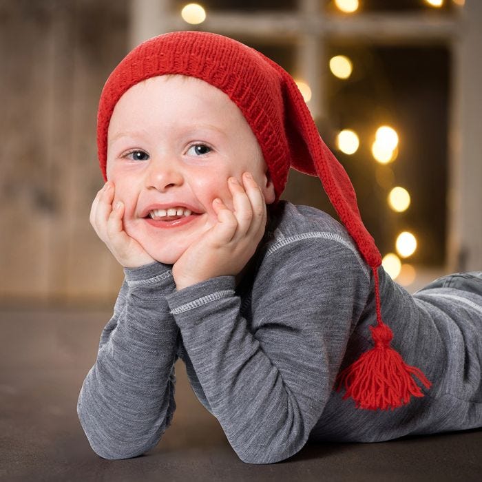 A knitted Elf's Hat