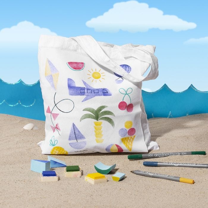 Shopping Bags with Summer stamped Designs