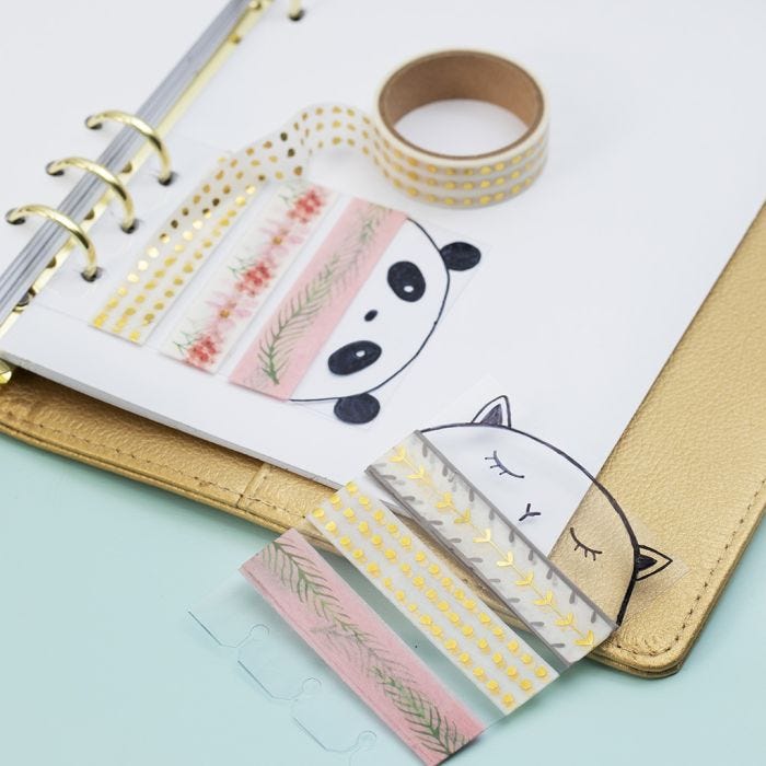 A Masking Tape Holder from Hard Foil for a Bullet Journal and Planner