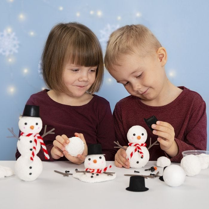 Build a Snowman from Polystyrene and Foam Clay