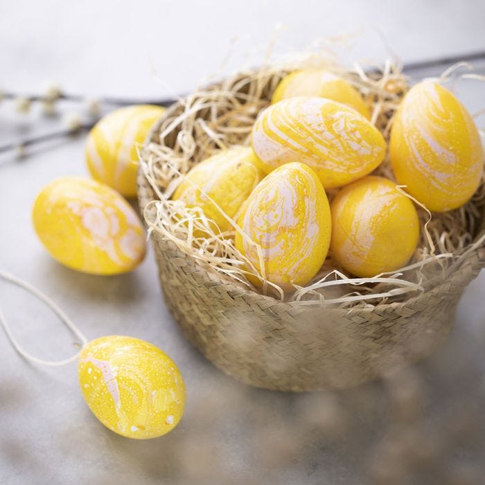 Marble coloured plastic eggs