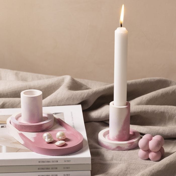 Cast candle holders, trays and bubble sculptures with resin casting mix