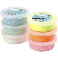 Foam Clay®, glitter, pastel colours, 6x14 g/ 1 pack