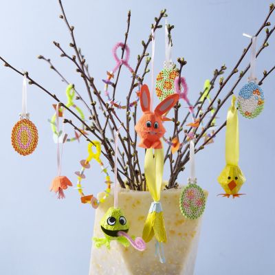 Easter decorations in spring colours